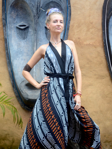 Afro printed Maxi Halter neck dress / kimono